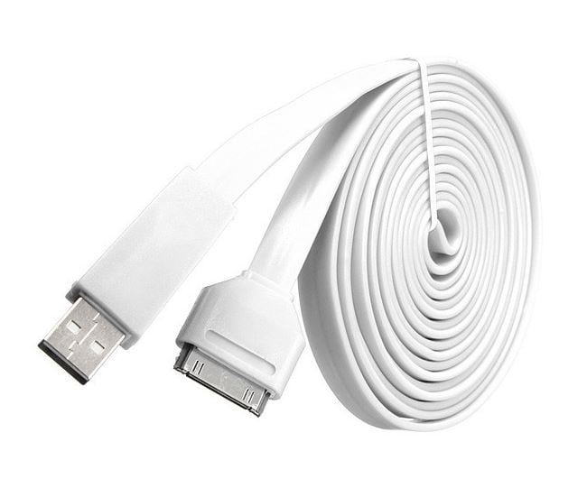 CABLE FLAT IPHONE 4/4S (20 CMS) (PAQUETE X 10 UND)