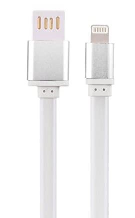CABLE FLAT IPHONE 5/6 (20CM) (WHITE) (PAQUETE X 10 UND)