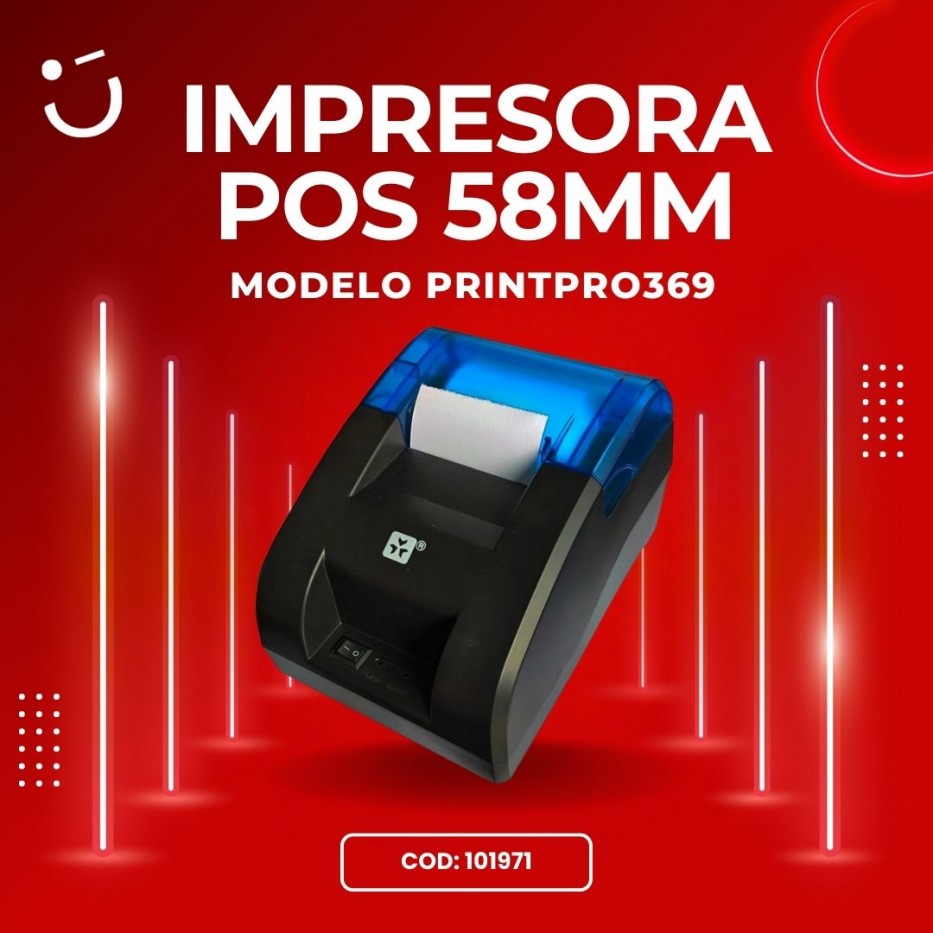 IMPRESORA POS MODELO PRINTPRO 369 58mm Bluetooth/USB