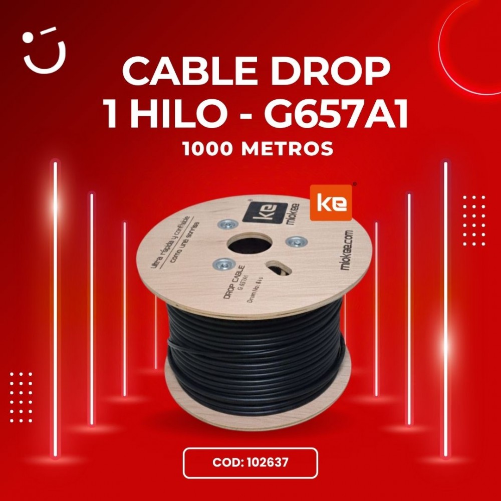 fibra MIOKEE FIBER CABLE FIBERPRO 1 CORE G-657A1 1 HILO
