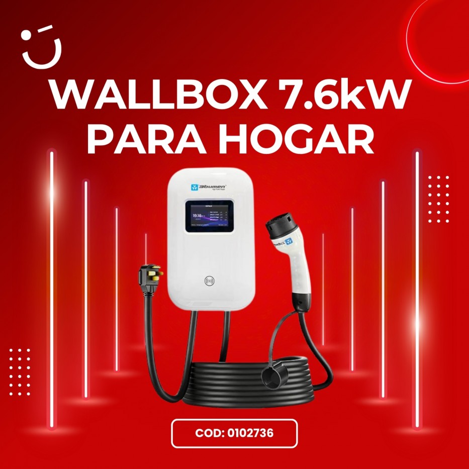 ESTACIÓN DE CARGA AC PARA HOGAR (WALLBOX) 7.6 kW – BLANCO
