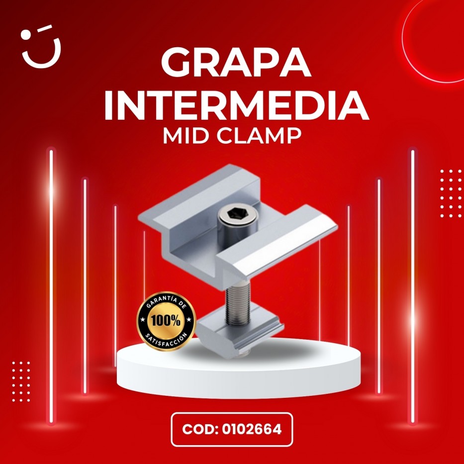 GRAPA INTERMEDIA ASEGURA DOS PANELES (MID CLAMP)