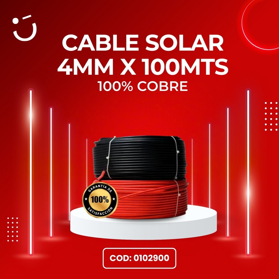 CABLE SOLAR 4 mm² x 100 METROS