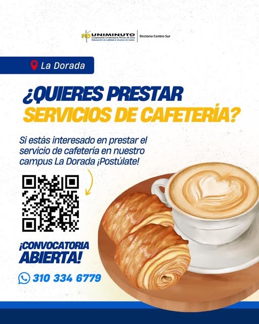 Convocatoria abierta | Cafetería UNIMINUTO – La Dorada