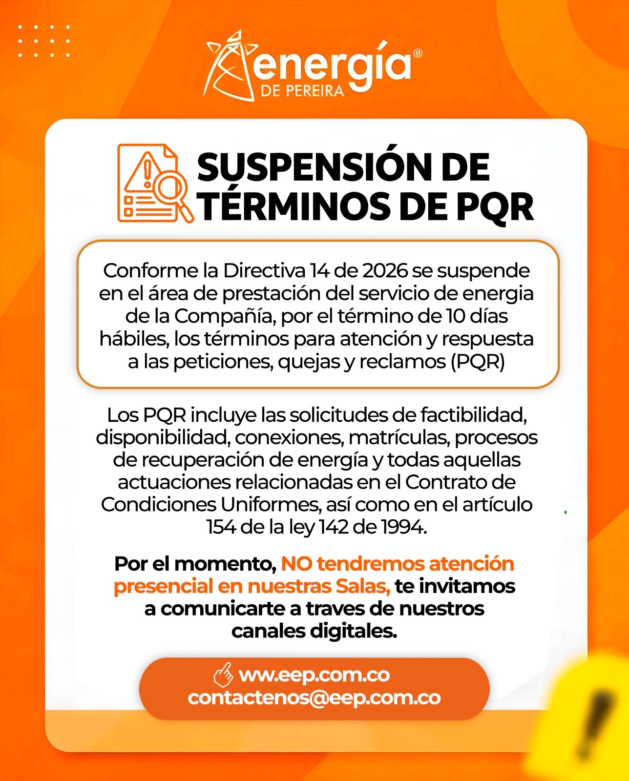 Caratula de evento