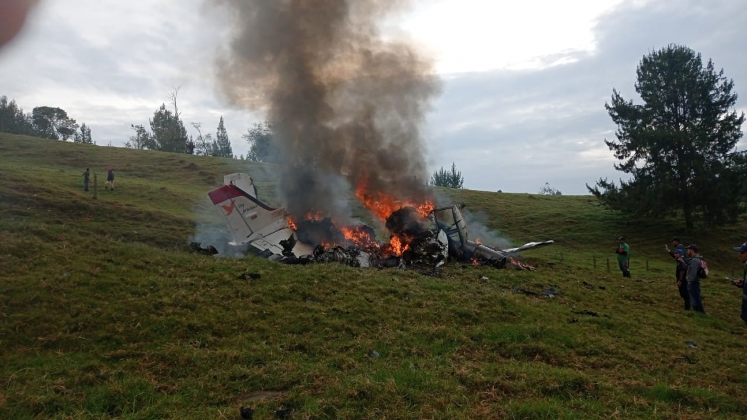 [Video] Momento exacto de la explosión de la avioneta ambulancia en Yarumal, Antioquia