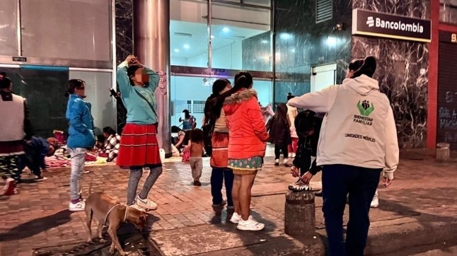 Indígenas se tomaron cajero automático en Bogotá tras Protesta