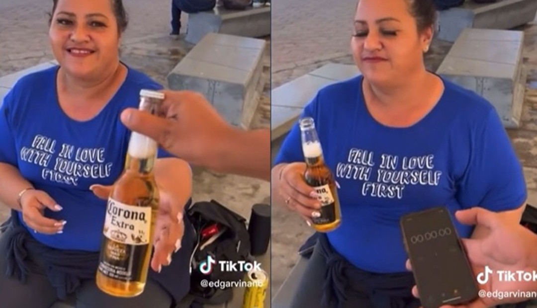  Doña Chela se bebe una cerveza en cuatro segundos