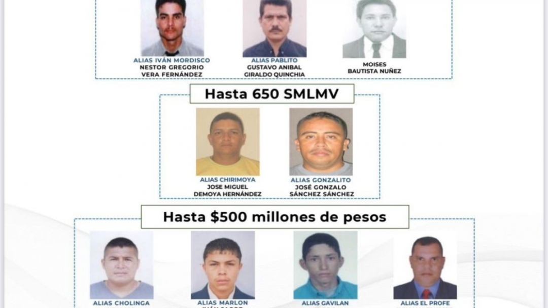 Cartel Nacional de 'Los Más Buscados' por ataques a defensores de derechos humanos