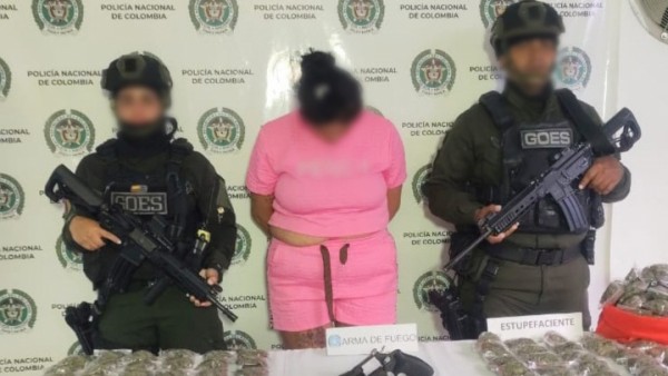 Cae alias “La Gorda” en Dosquebradas: portaba arma de fuego y más de 2 kilos de marihuana