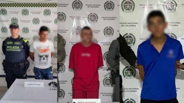 Tres capturas por armas ilegales en Dosquebradas en medio de operativos policiales