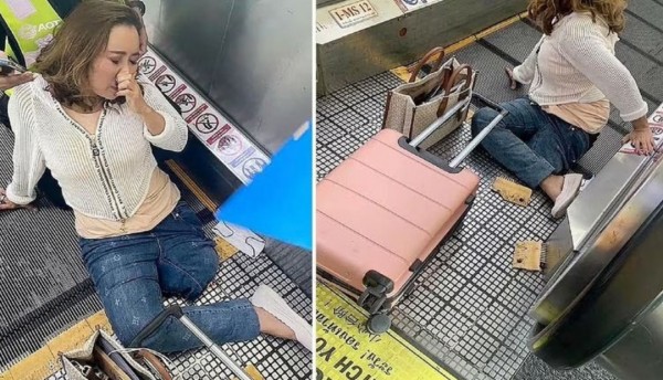 Mujer perdió una pierna al quedarse atorada en una pasarela mecánica