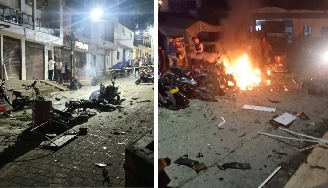 Atentado con explosivos frente a estación de Policía en Briceño deja un herido