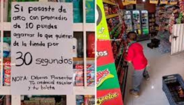 Minimercado premia a los mejores estudiantes con 30 segundos para coger lo que quieran