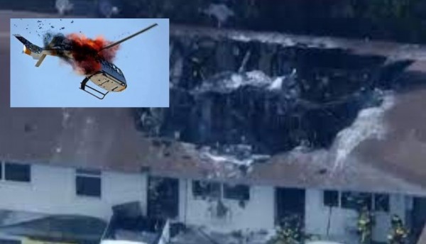 Helicóptero cae sobre una residencia y deja dos muertos