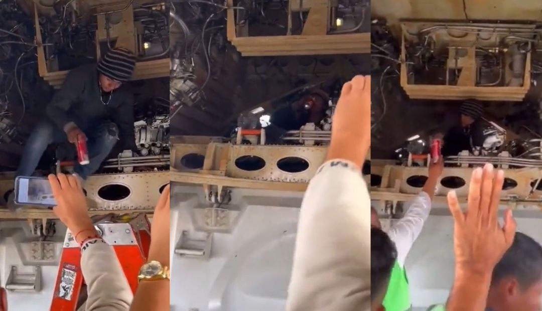 Habitante de calle intenta abordar avión escondido en el tren de aterrizaje