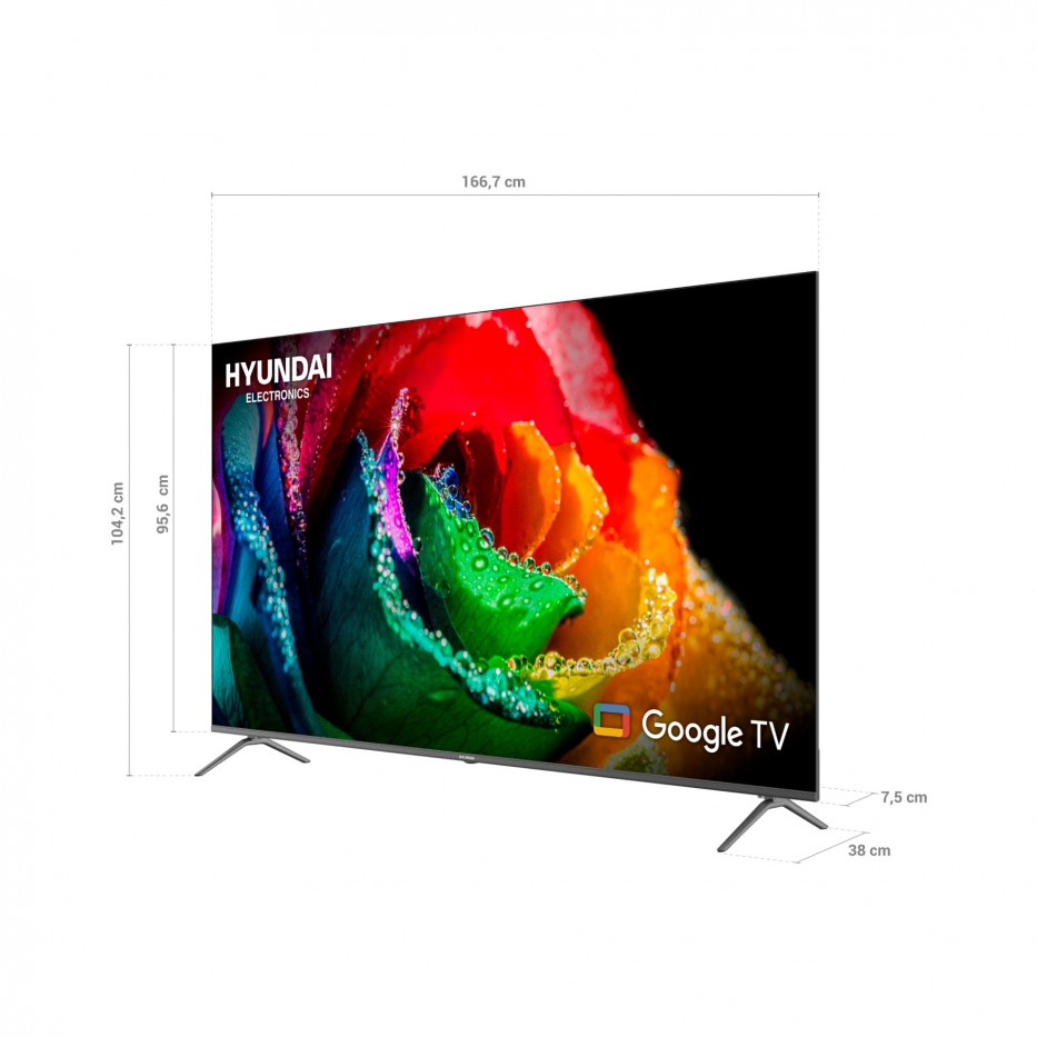 Televisor HYUNDAI 75 Smart Google TV UHD QLED