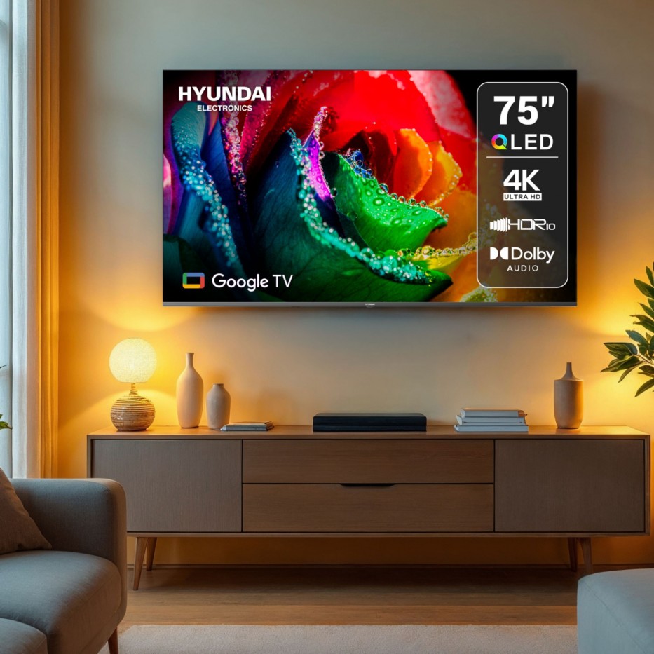 Televisor HYUNDAI 75 Smart Google TV UHD QLED
