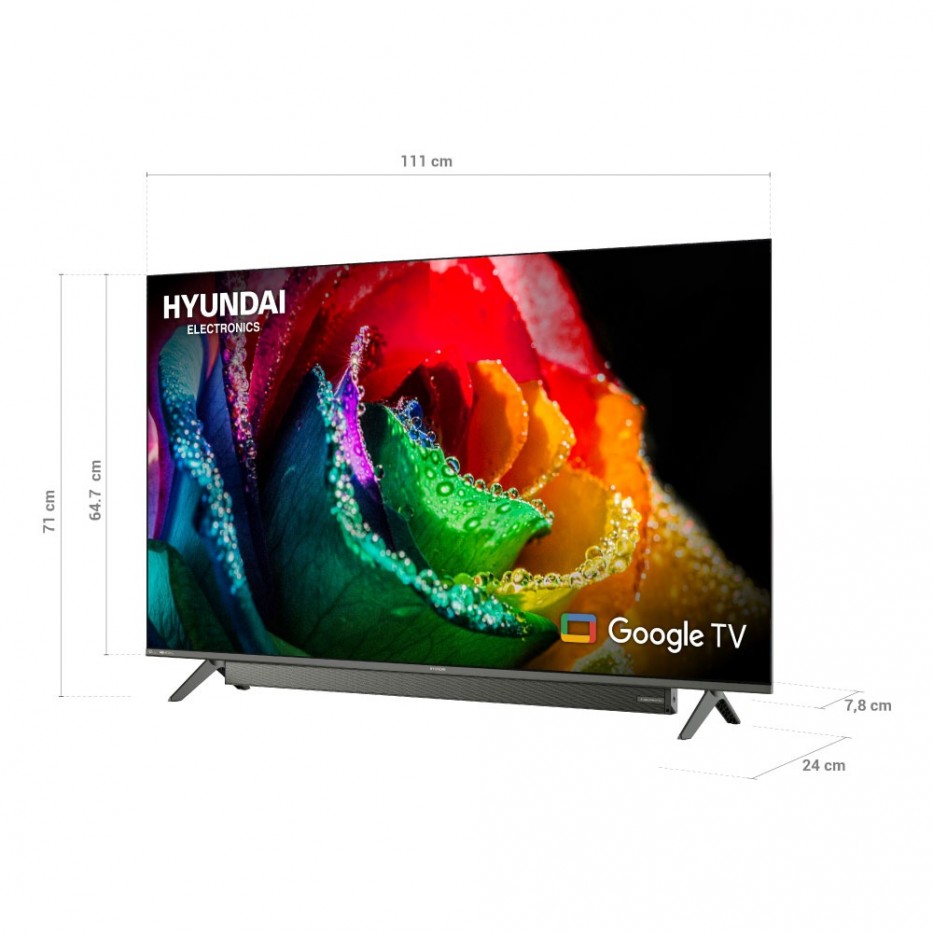 Televisor HYUNDAI 50 Smart Google TV QLED Barra de Sonido