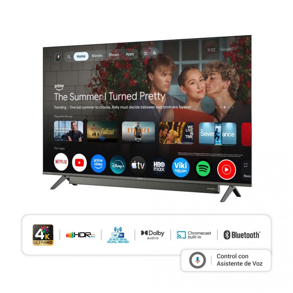 Televisor HYUNDAI 50 Smart Google TV QLED Barra de Sonido