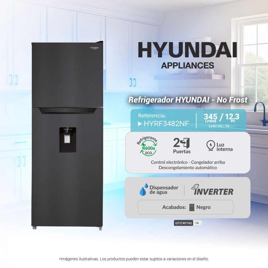 Refrigerador de dos puertas 345L