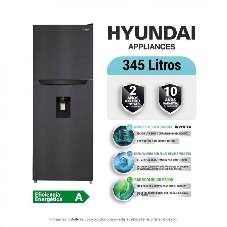 Refrigerador de dos puertas 345L