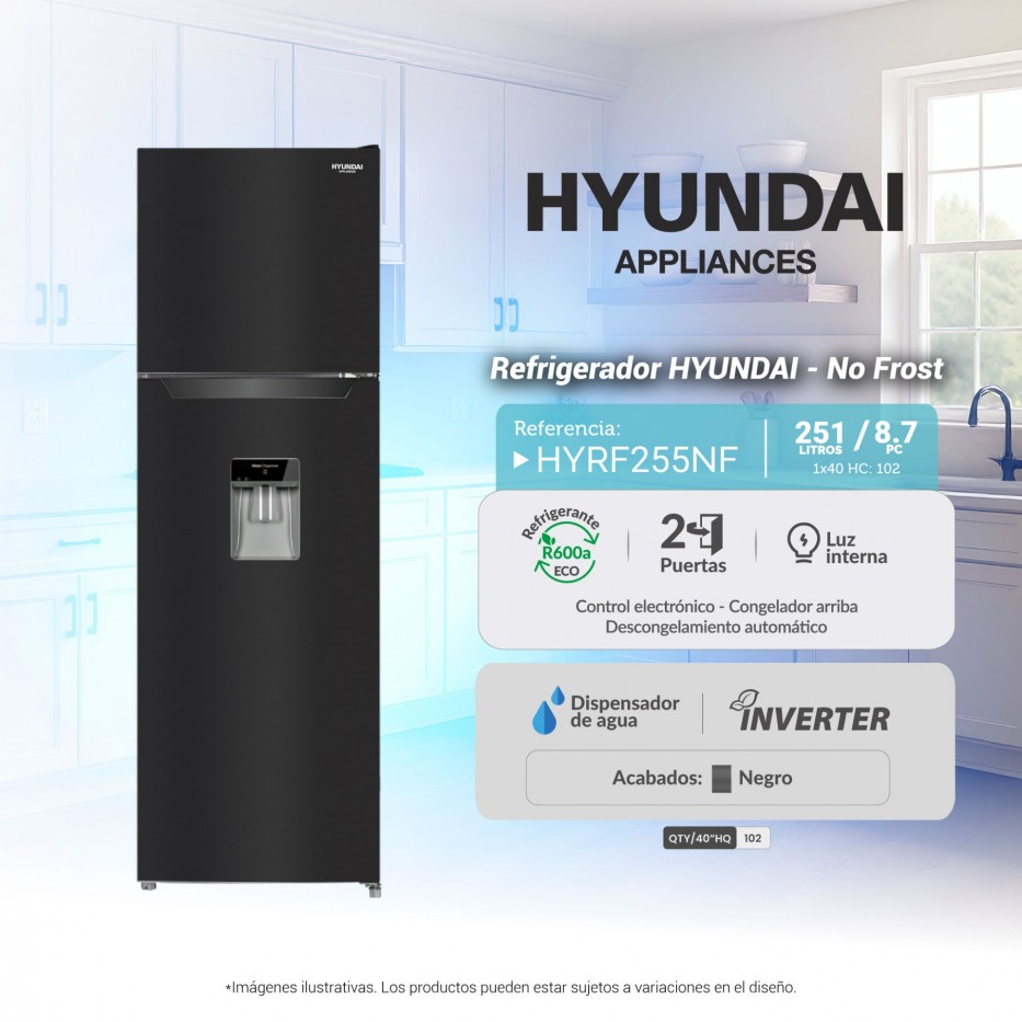 Refrigerador de dos puertas 248L