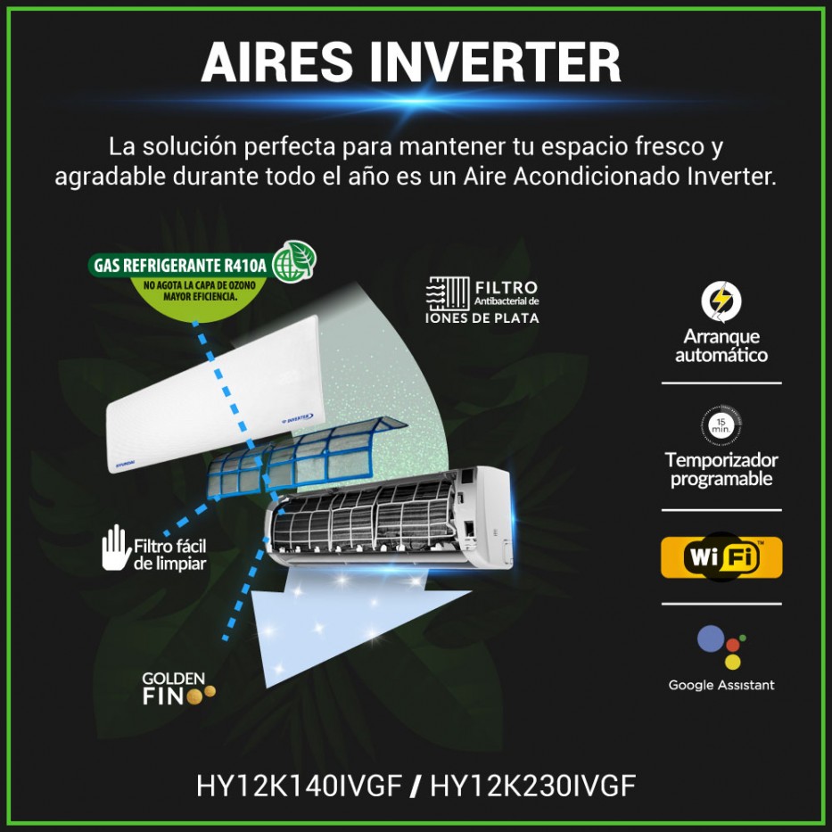 Aire Acondicionado Inverter 12.000 BTU Split 220v