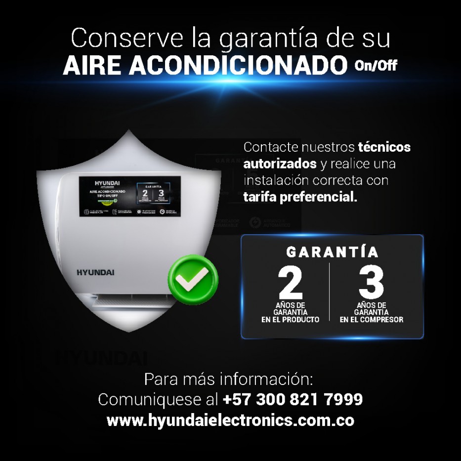 Aire Acondicionado On/Off Split Hyundai 18.000BTU / 220V