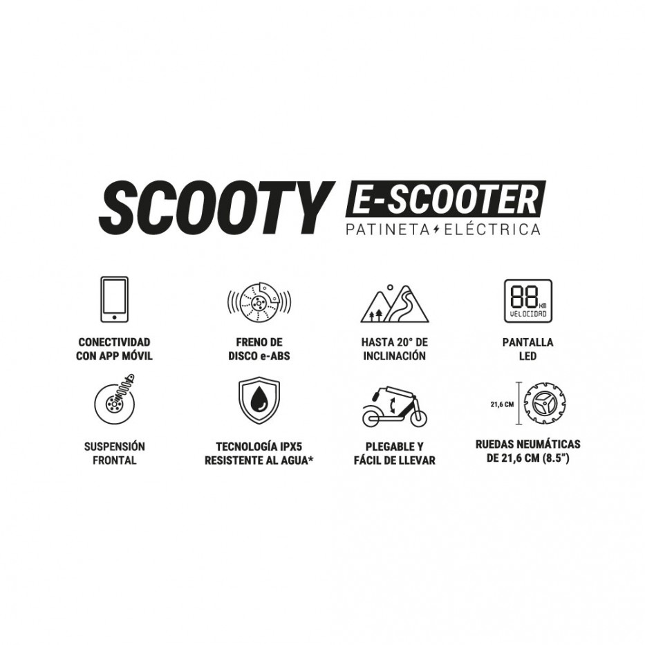 PATINETA ELECTRICA SCOORTER SCOOTY VELOCIDAD MAXIMA 25KM/H AUTONOMIA DE 25 KM