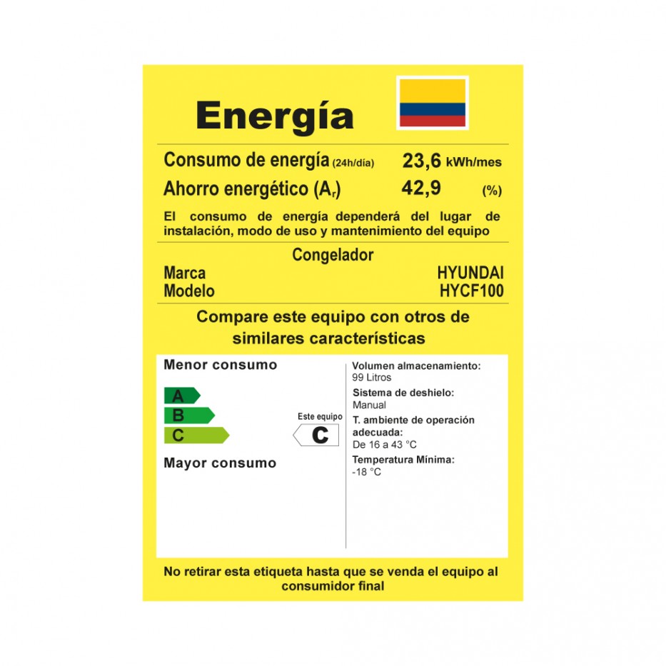 Congelador HYUNDAI horizontal 100 LT