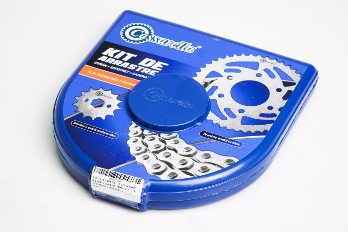 KIT CAJA CADENA - XE 125 VERSION II 4 HUECOS (PT46C-PD15C-428-H-132-C) DORADA CASSARELLA