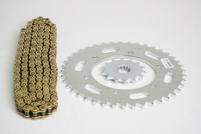 KIT CAJA CADENA - NINJA 400 6 HUECOS (PT41C-PD14C-520-H-110-C) DORADA CASSARELLA