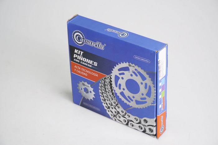 KIT CAJA CADENA - BOMBER 150 4 HUECOS (PT52C-PD17C-428-H-132-C) DORADA O´RING CASSARELLA