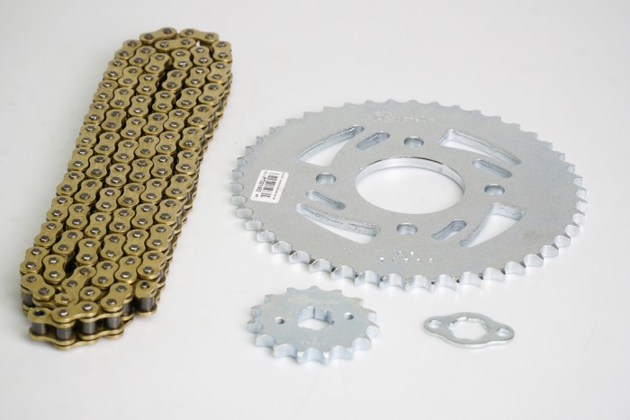 KIT CAJA CADENA - MRX ARIZONA 200 (PT46C - PD15C - 428 - H- 132C) DORADA CASSARELLA