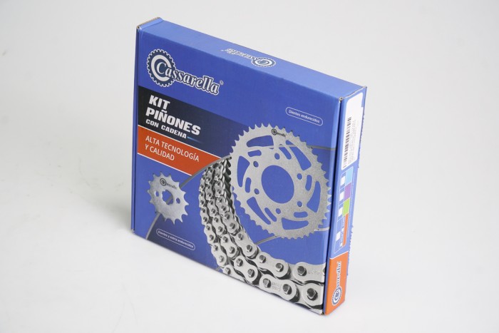 KIT CAJA CADENA - NEO NX 110 4 HUECOS (PT39-PD14C-428H-110-C) NIQUELADO CASSARELLA