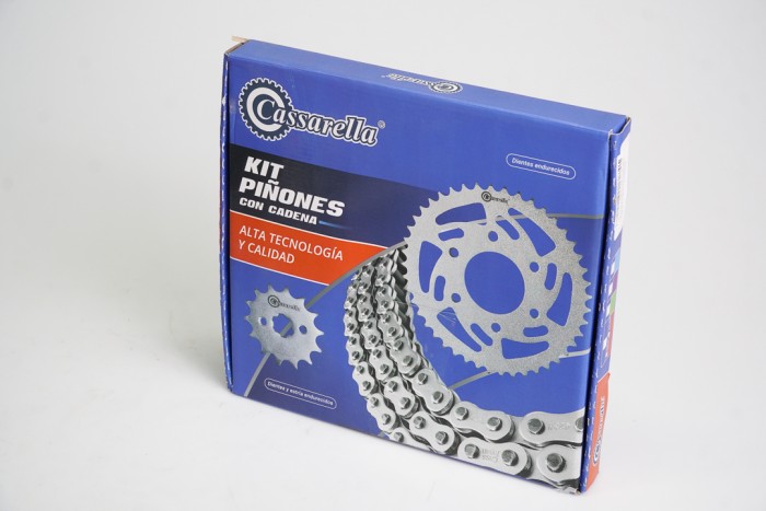 KIT CAJA CADENA - NINJA 250/300 6 HUECOS (PT45C-PD14C-520-H-132-C) DORADA  O´RING CASSARELLA