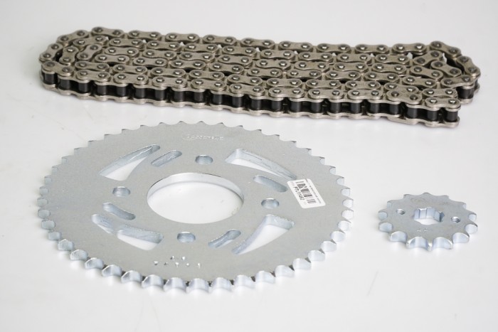 KIT CAJA CADENA - NITRO 125 4 HUECOS (PT46C-PD14C-428 -H-120-C) NIQUELADA CASSARELLA