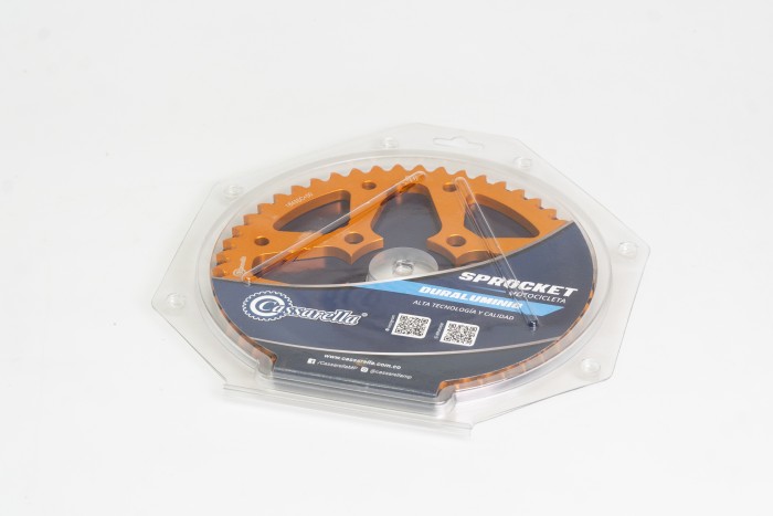 SPROCKET - 50 XTZ 125 4 HUECOS PASO 428 ESTILO IRON DORADO DURAL RACER  CASSARELLA X