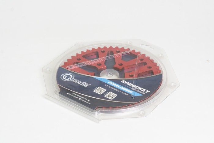 SPROCKET - 50 DR 150 6 HUECOS PASO 428 ESTILO IRON ROJO DURAL RACER  CASSARELLA X