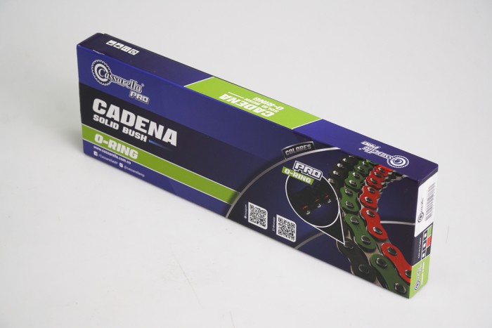 CADENA EN CAJA 520-H-132-CASSARELLA-ROJA O'RING