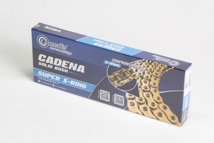 CADENA EN CAJA 525-H-120-CASSARELLA-DORADA SUPER XRING