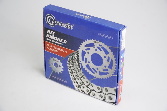 KIT CAJA CADENA - BOMBER 150 4 HUECOS (PT52C-PD17C-428-H-132-C) DORADA CASSARELLA