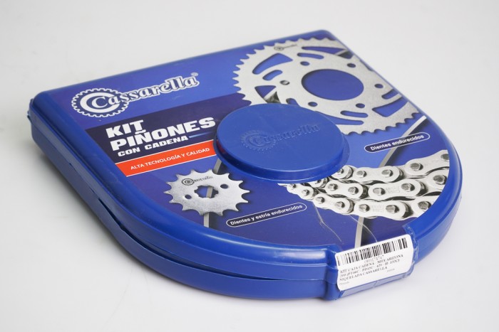 KIT CAJA CADENA - MRX ARIZONA 200 (PT46C - PD15C - 428 - H- 132C) NIQUELADA CASSARELLA