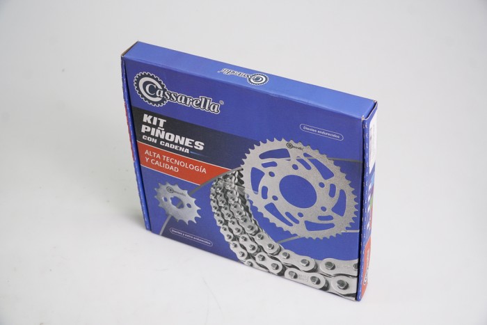 KIT CAJA CADENA - DOMINAR 250 6 HUECOS (PT45C - PD14C - 520 -H- 120C) DORADA CASSARELLA
