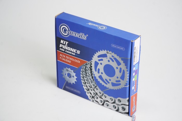 KIT CAJA CADENA - HUNK 160 4 HUECOS (PT40C-PD13C-520-H-120-C) NIQUELADA CASSARELLA