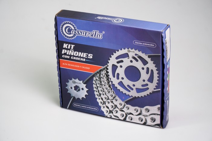 KIT CAJA CADENA - CR4 162 4 HUECOS (PT40 C-PD14 C- 428 --142-C)  NIQUELADA CASSARELLA