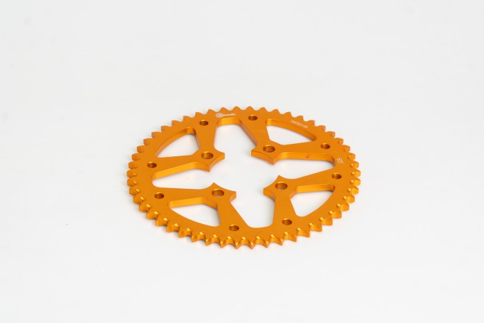 SPROCKET - 50 XTZ 125 4 HUECOS PASO 428 ESTILO IRON DORADO DURAL RACER  CASSARELLA X