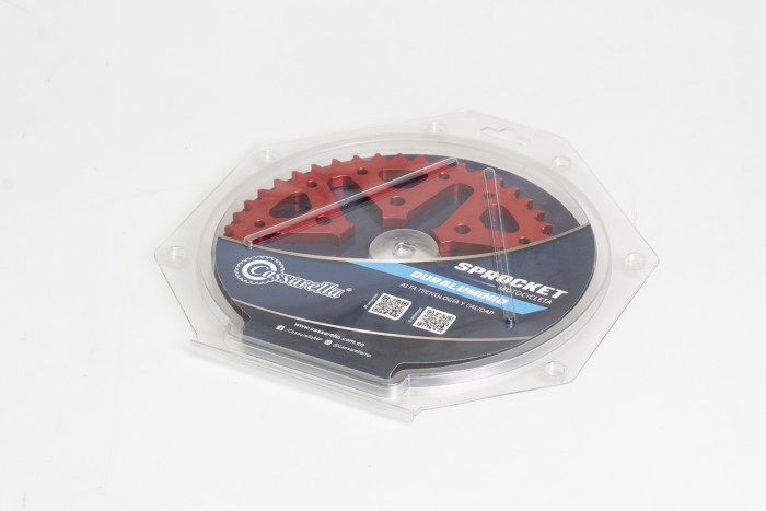 SPROCKET - 45 PULSAR 200 NS 6 HUECOS PASO 428 ESTILO IRON ROJO DURAL RACER  CASSARELLA X