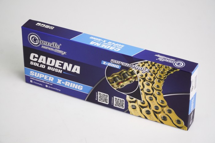 CADENA EN CAJA 520-H-120-CASSARELLA-DORADA SUPER XRING